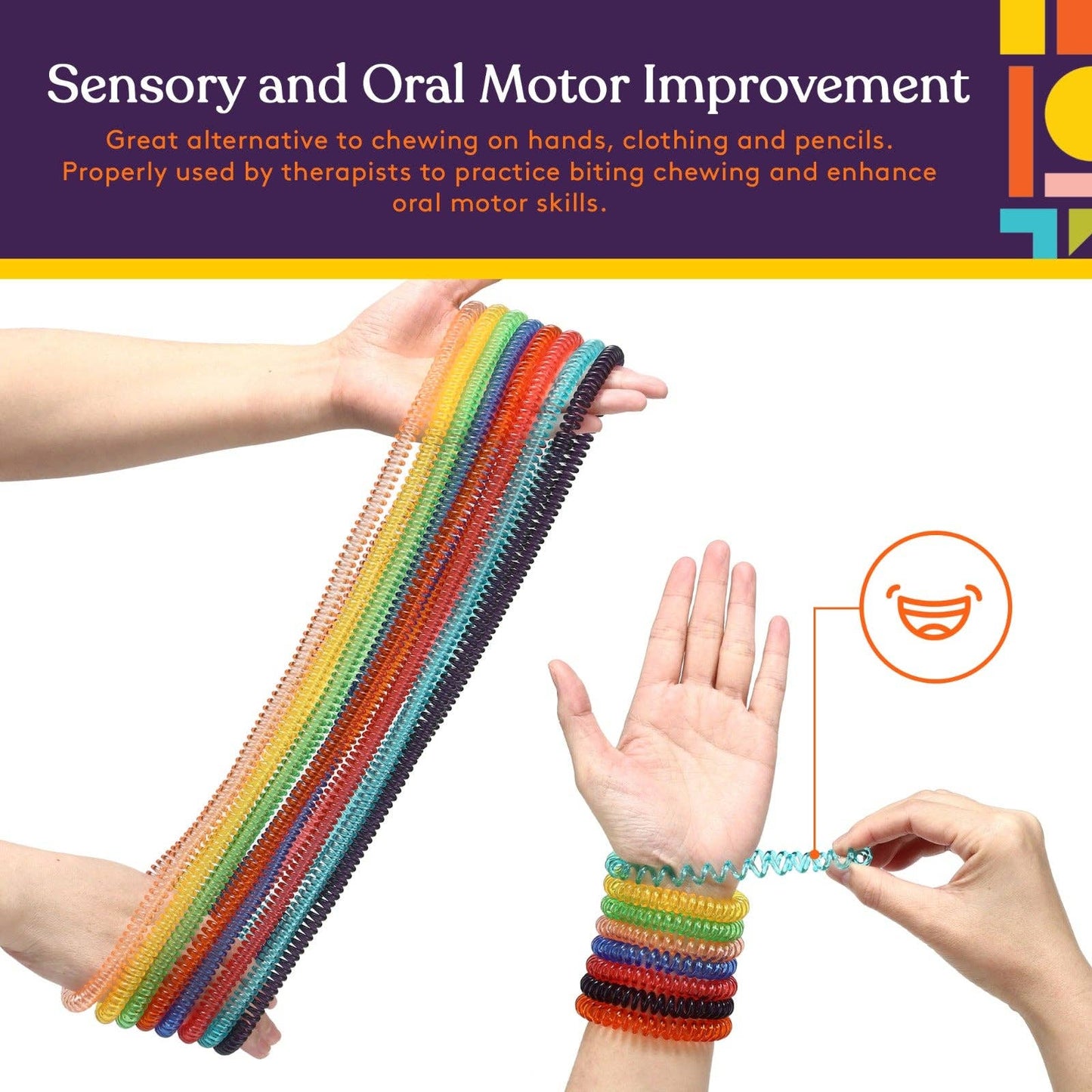 Special Supplies - Special Supplies Chewy Jewelry Sensory Translucent Necklaces and Bracelets, 16 Pack, Soft and Flexible Silicone, Interactive Stress and Anxiety Relief for Kids, Supports ADD, ADHD, Autism