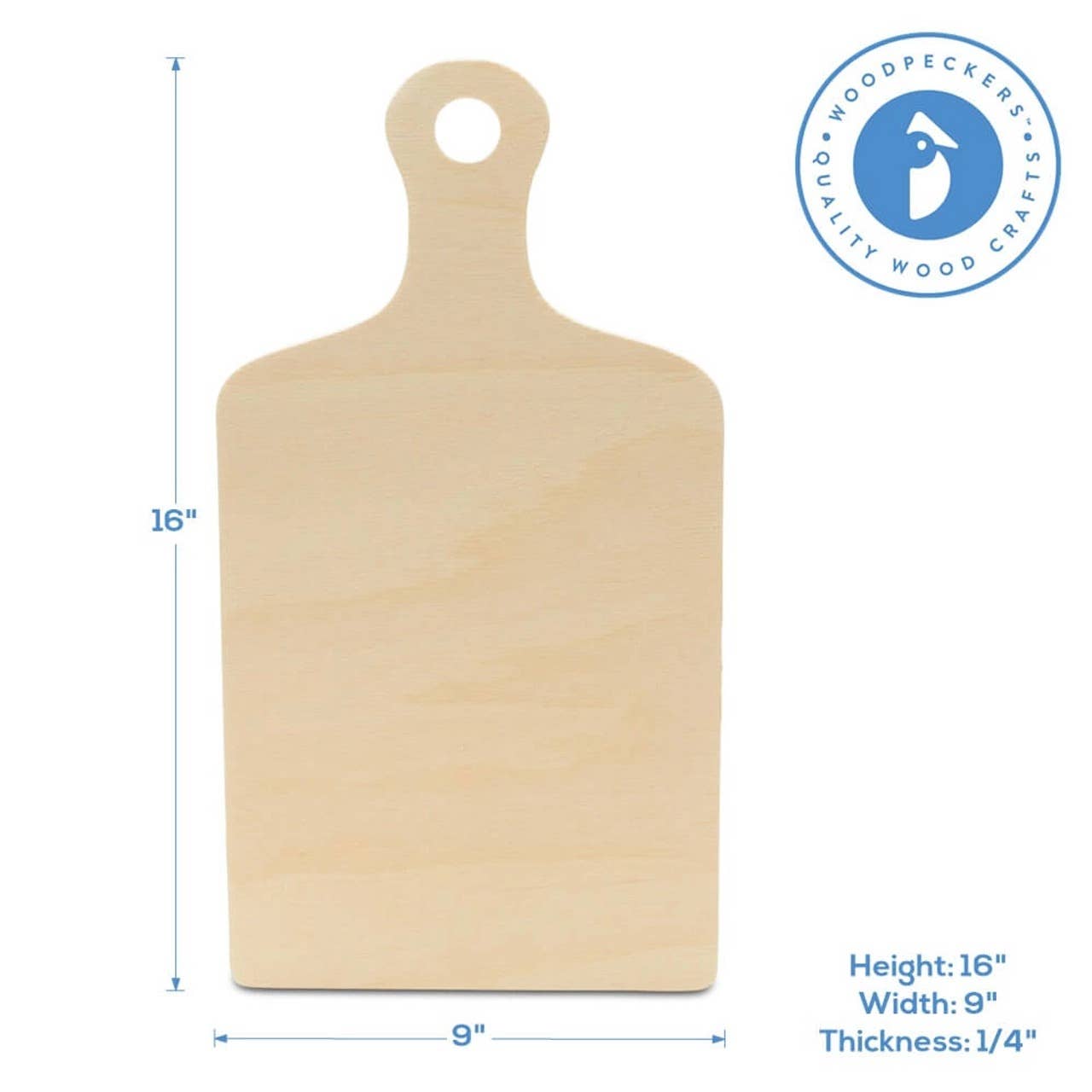 Woodpeckers Crafts - Wood Cutting Board Cutout with Handle