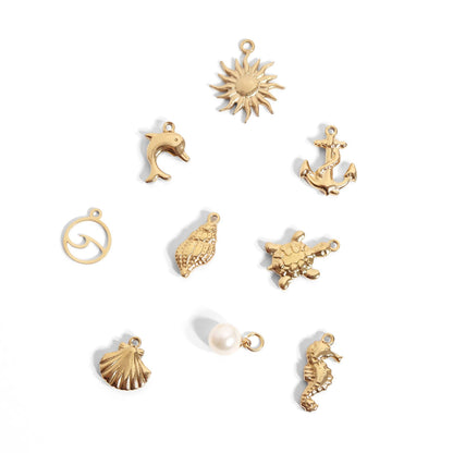 WJW - 18K Gold PVD Stainless Steel Dolphin Charm