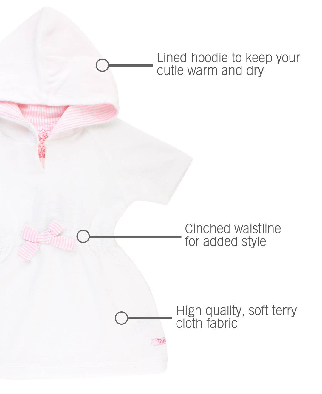 RuffleButts + RuggedButts - Girls White Terry Cover-Up