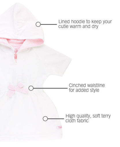 RuffleButts + RuggedButts - Girls White Terry Cover-Up