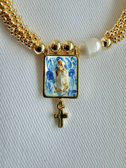 Harleigh Leonards Designs - Mary in Blue China Bracelet