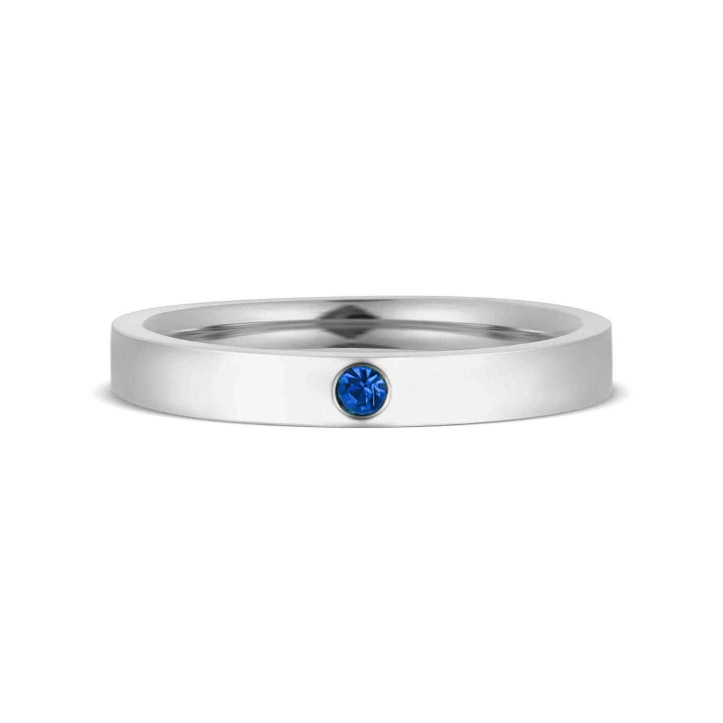 WJW - Stainless Steel Birthstone Engravable Stacking Ring