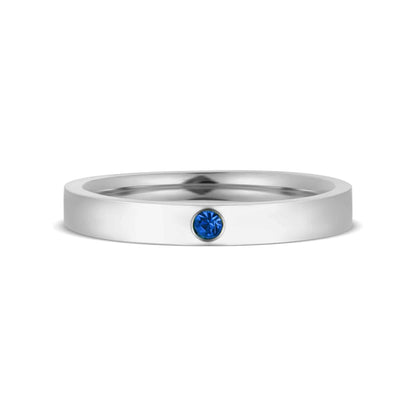 WJW - Stainless Steel Birthstone Engravable Stacking Ring