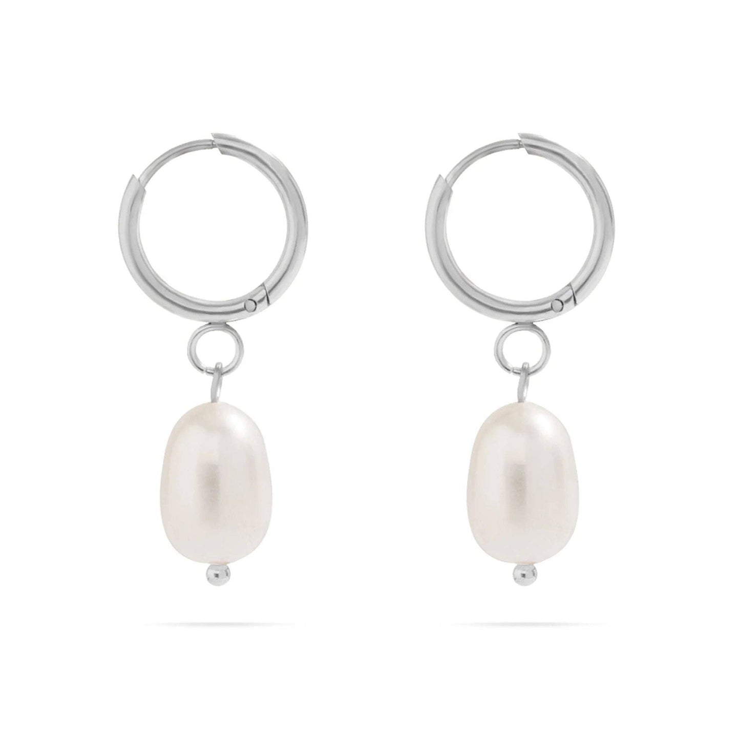 WJW - 18K Gold PVD Freshwater Pearl Huggie Earrings