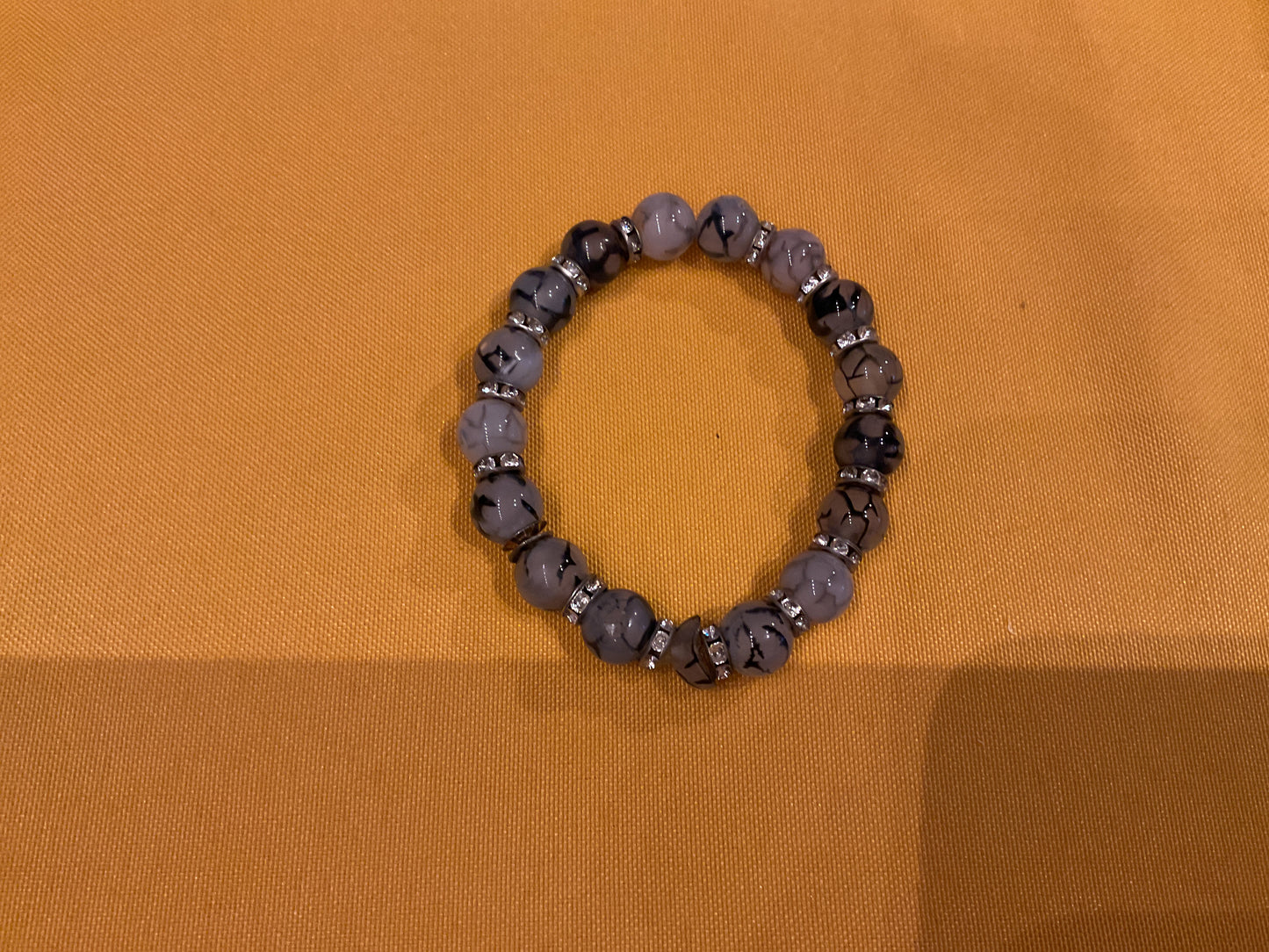 Dragon vein agate bead bracelet