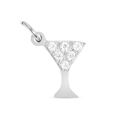 WJW - 18K Gold PVD Stainless Steel CZ Martini Glass Charm