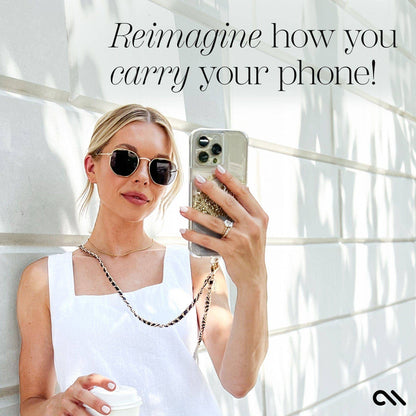 Case-Mate - Gold Chain/Black Leather Phone Crossbody