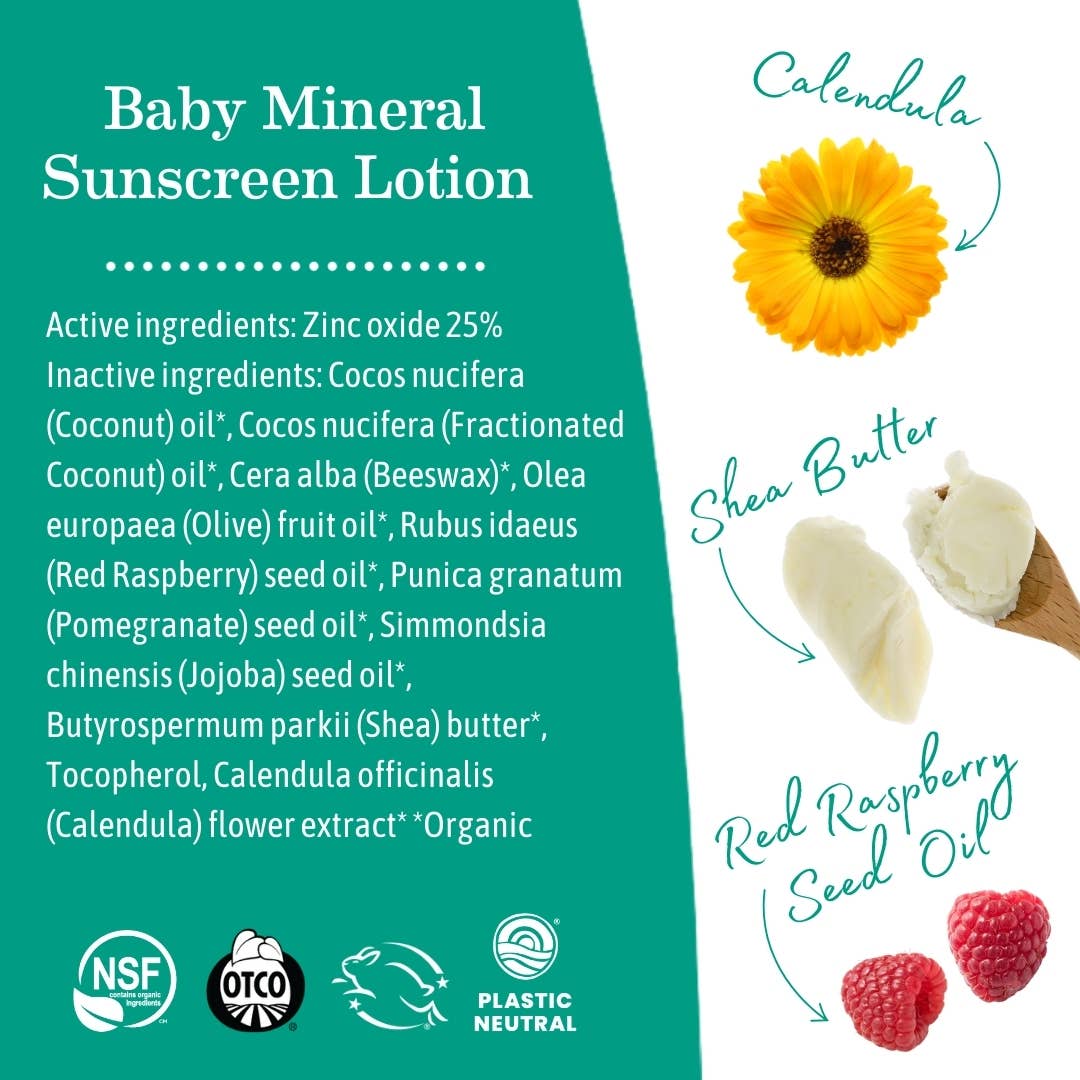 Earth Mama Organics - Baby Mineral Sunscreen Lotion - SPF 40