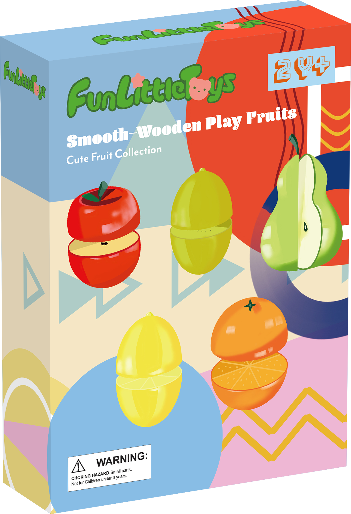 Fun Little Toys - 11 Pcs Wooden Pretend-Play Fruit Cutting Set for Kid Toys