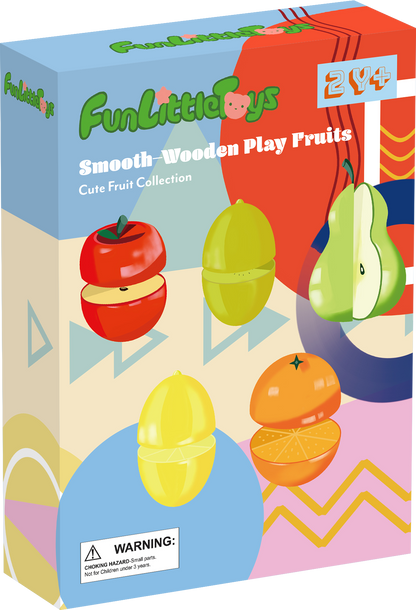 Fun Little Toys - 11 Pcs Wooden Pretend-Play Fruit Cutting Set for Kid Toys