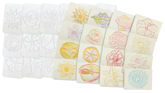 Roylco - Flowers Rubbing Plates – DIY Educational Craft Kit