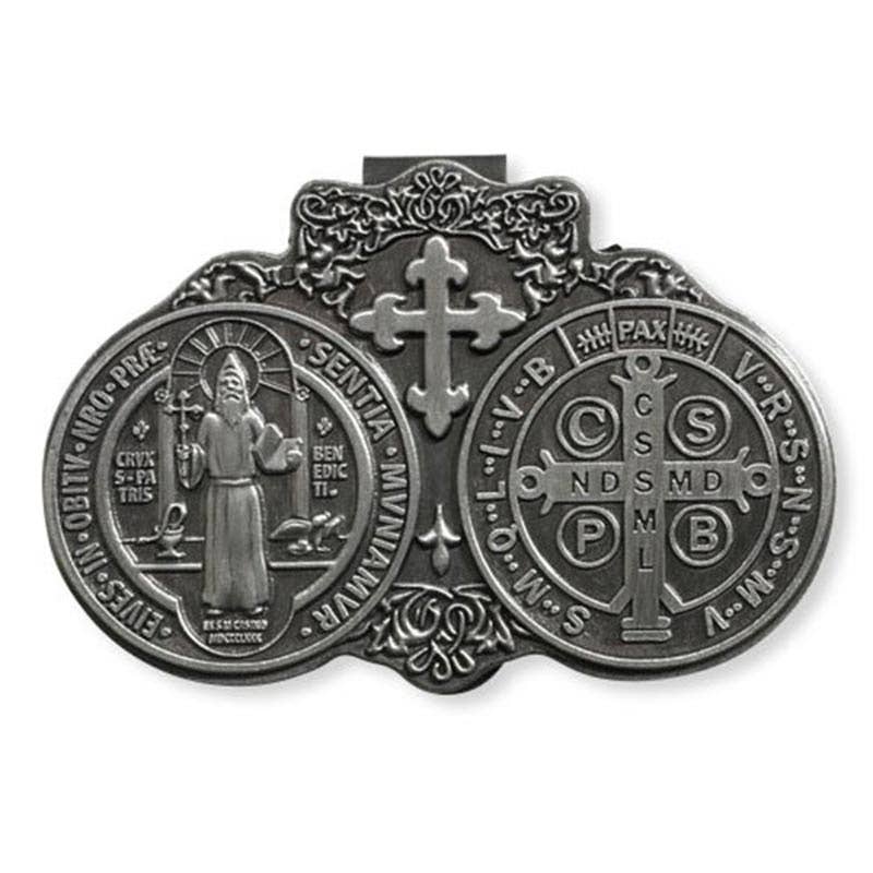 Christian Brands Catholic - Visor Clip- St Benedict