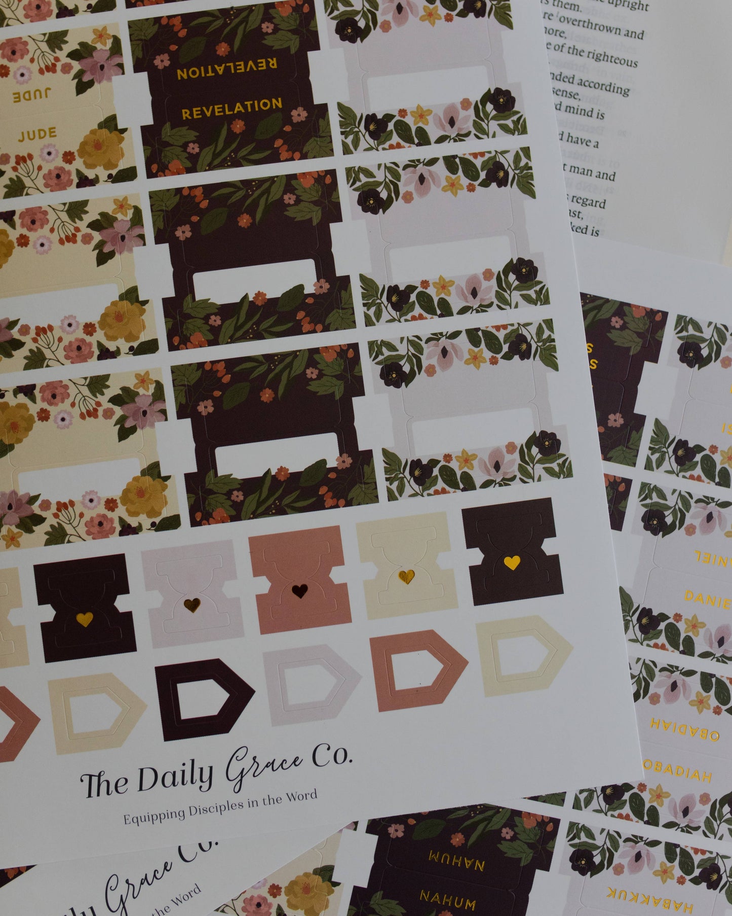 The Daily Grace Co - Magnolia Floral Bible Tabs | 76 Tabs