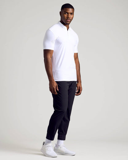 True Classic - White Short Sleeve Tall Active Polo
