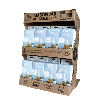 ReCAP® Mason Jars Pump Dispenser, Regular Mouth | Case of 16