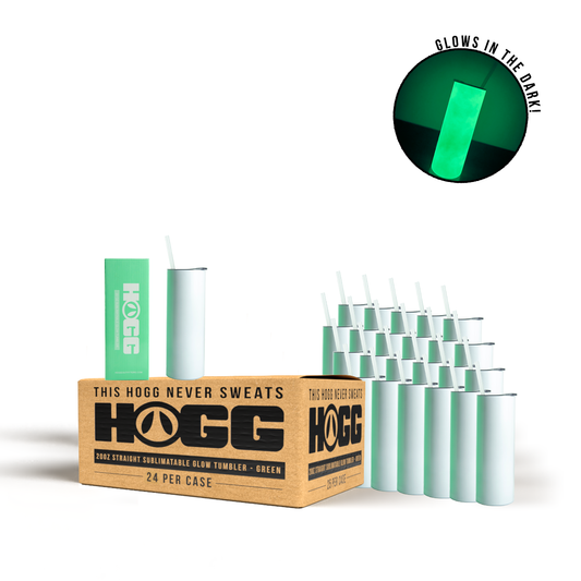 Hogg Outfitters - 20oz SUBLIMATION GLOW TUMBLER - Green Glow in the Dark