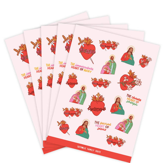 Catholic Family Crate® - Holy Family Sticker Sheet - 5 Pack