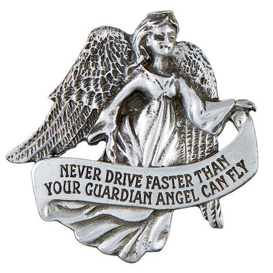 Christian Brands Catholic - Never Drive Angel Visor Clip