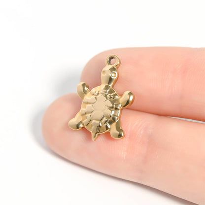 WJW - 18K Gold PVD Stainless Steel Sea Turtle Charm