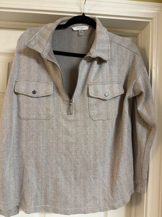 Long sleeve zip shirt size large