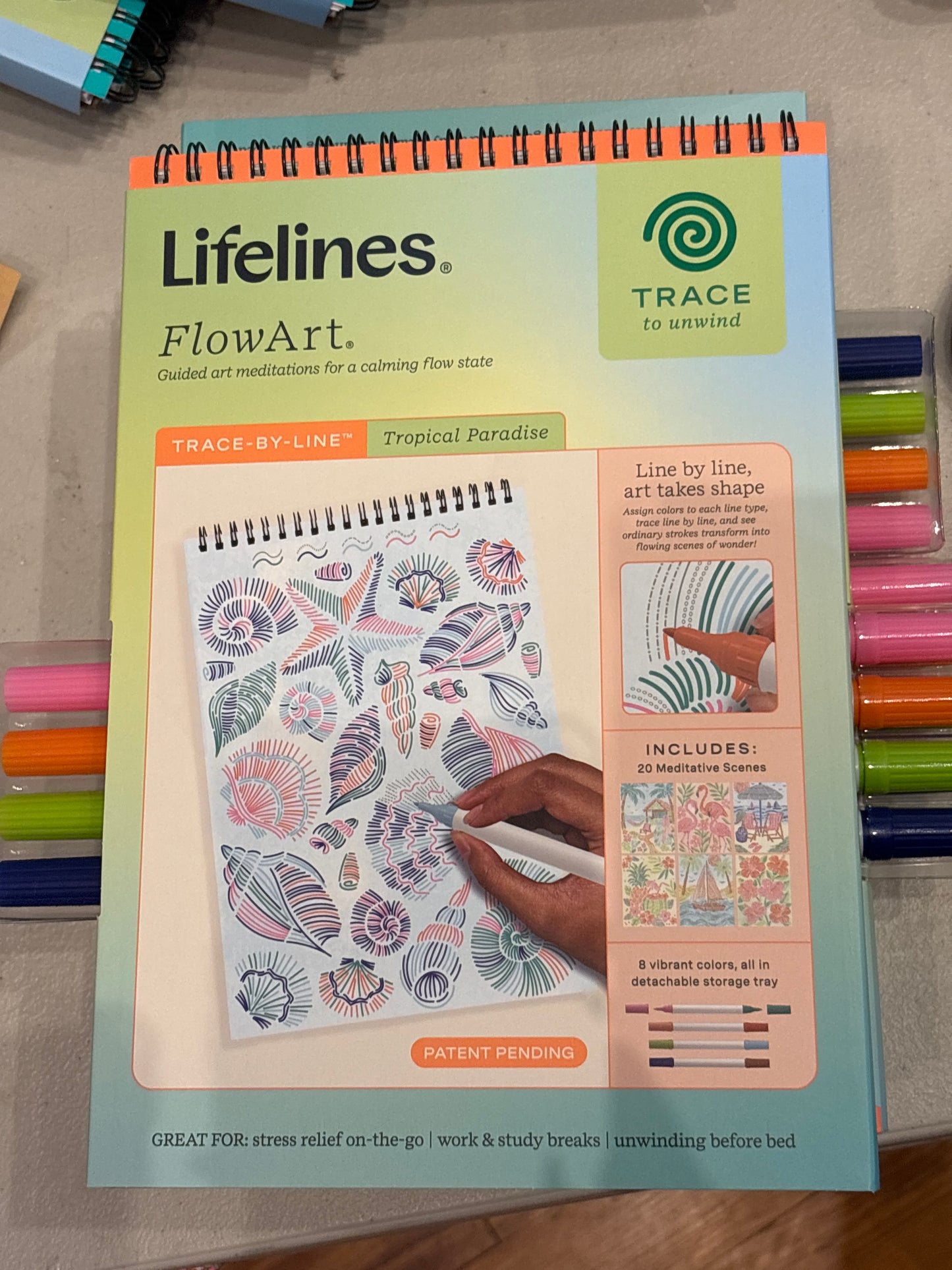 Lifelines flow art trace to unwind tropical paradise