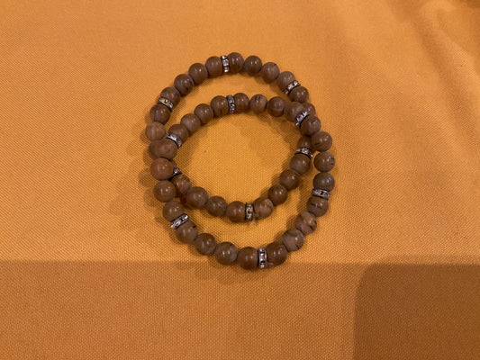 Picture jasper bead bracelet