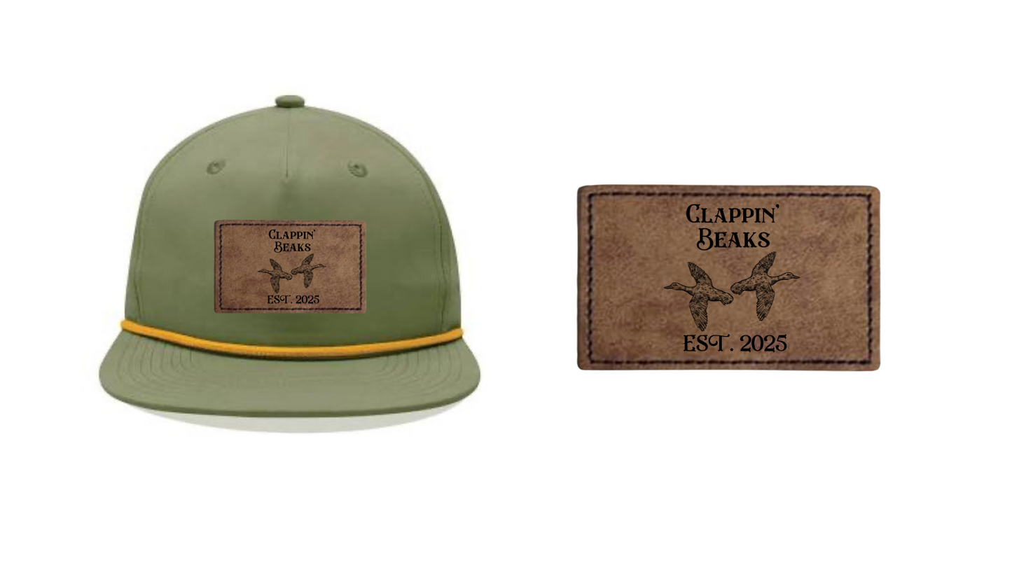 Custom Leather Patch, Decky 6032 Classic Rope Cap