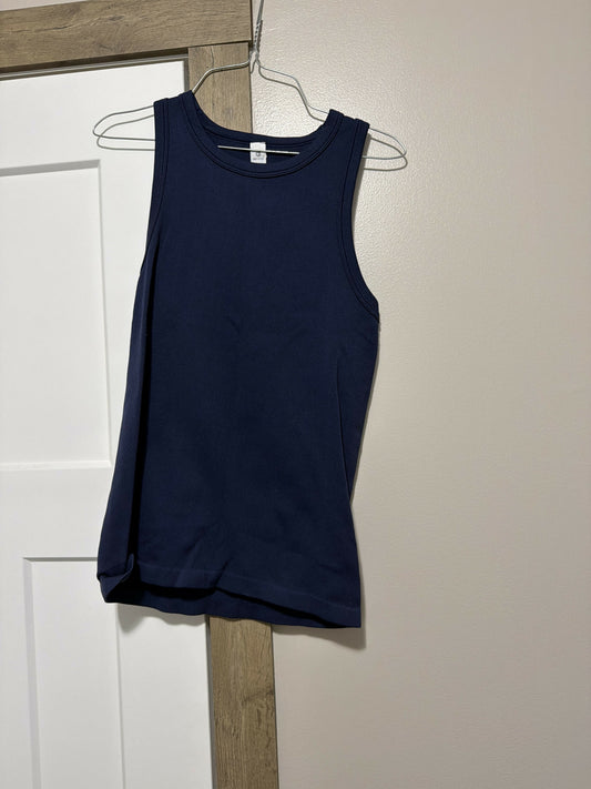 navy muscle top- size large
