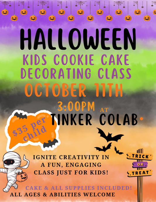 👻Halloween cake decorating class - kids- with the Rustic Oven Bakery