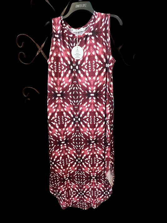 Sleeveless Red & White Dot Maxi Dress