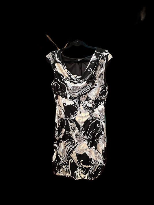 Connected Abstract Black & White Dress