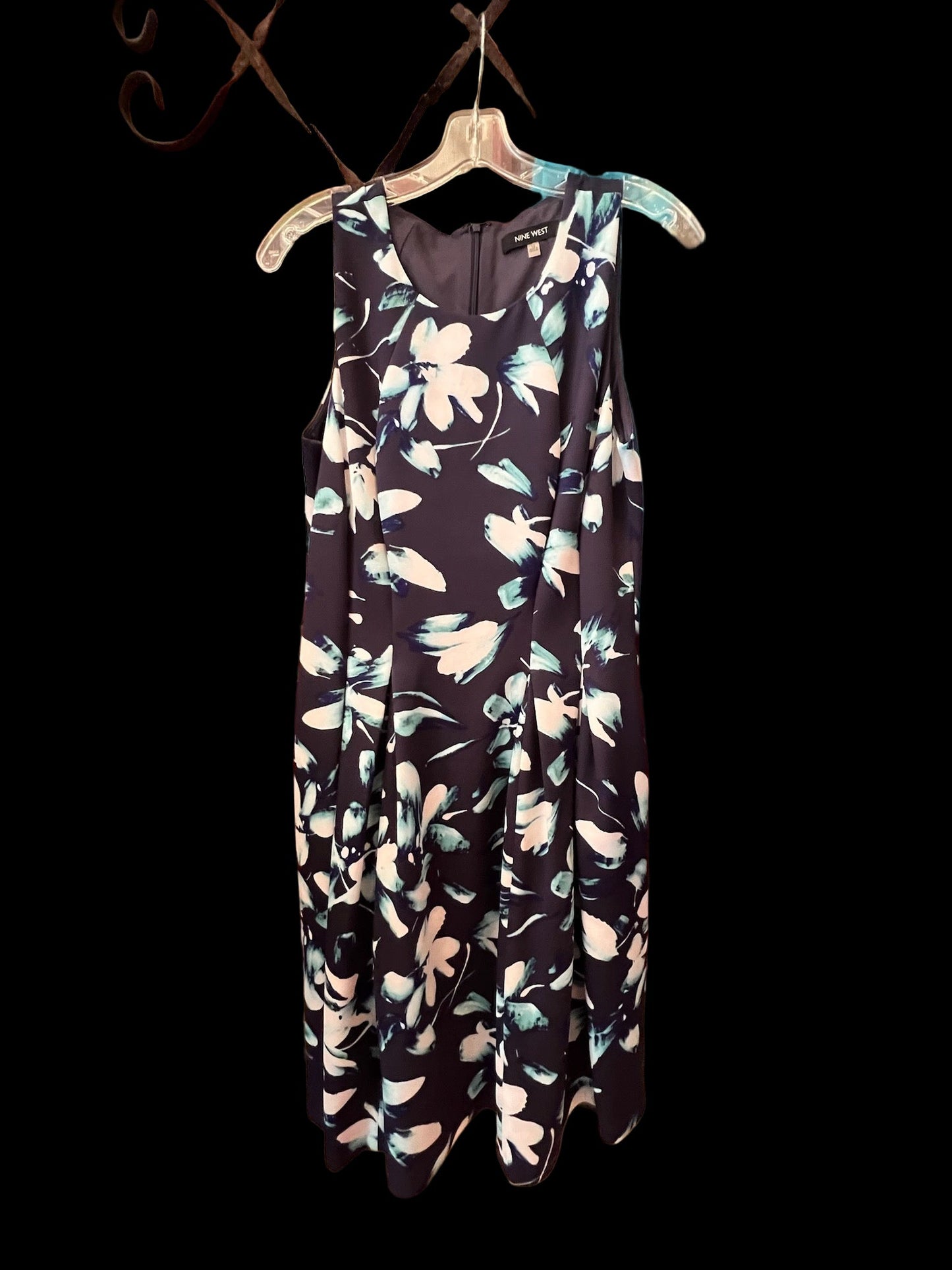 Navy Blue Floral Dress