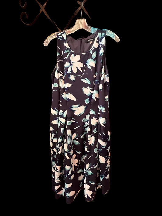Navy Blue Floral Dress