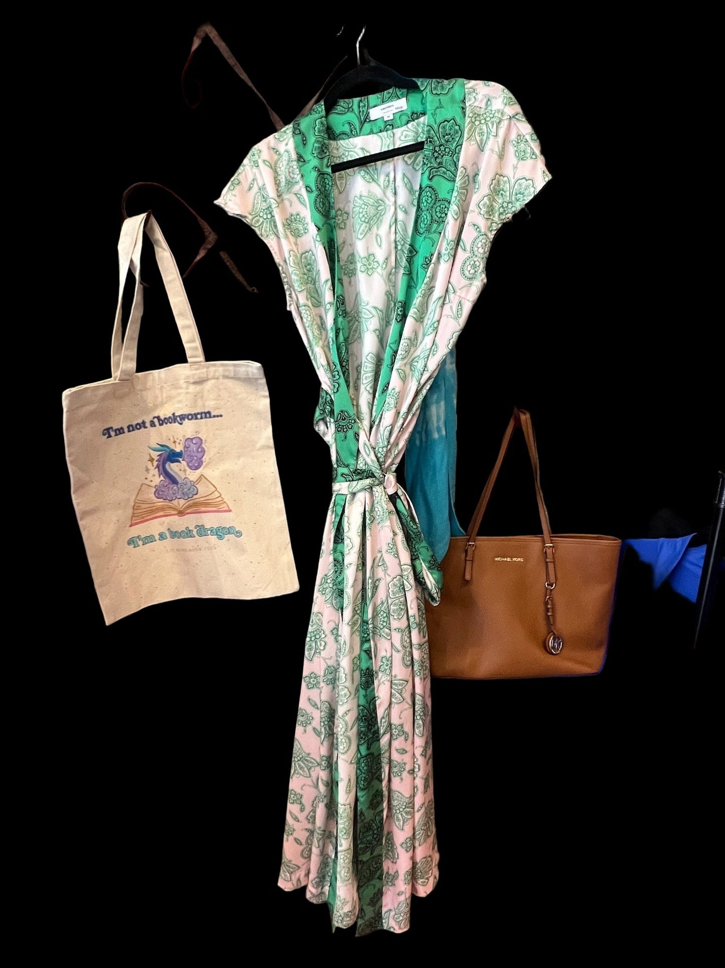 Green & White Saunders Long Dress