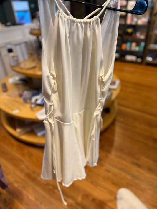 White jumper thin straps tie up
