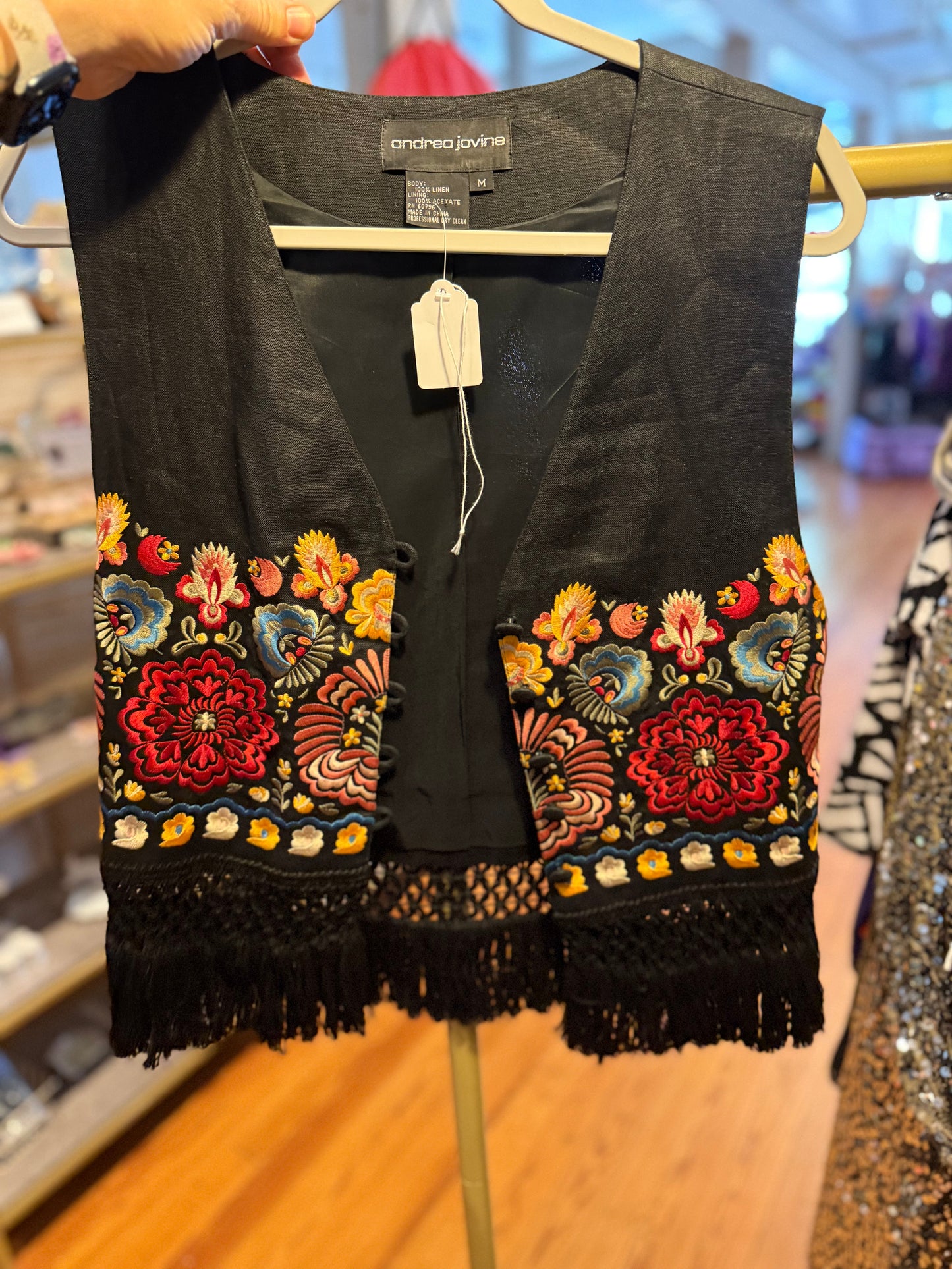 Embroidered vest Andrea bovine size m