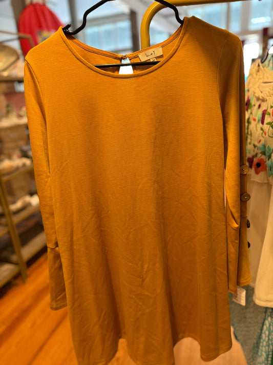 Yellow bell sleeve short dress