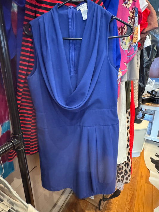 Esley Blue Sleeveless Cowl-Neck Dress