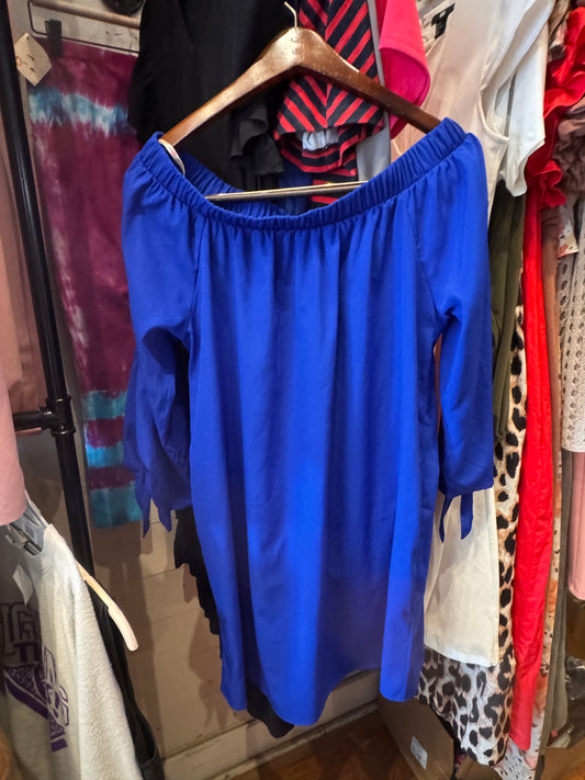 Royal Blue Off-Shoulder Dress