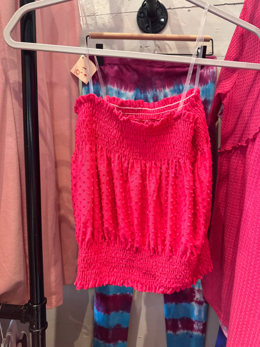 Hot Pink Smocked Tube Top