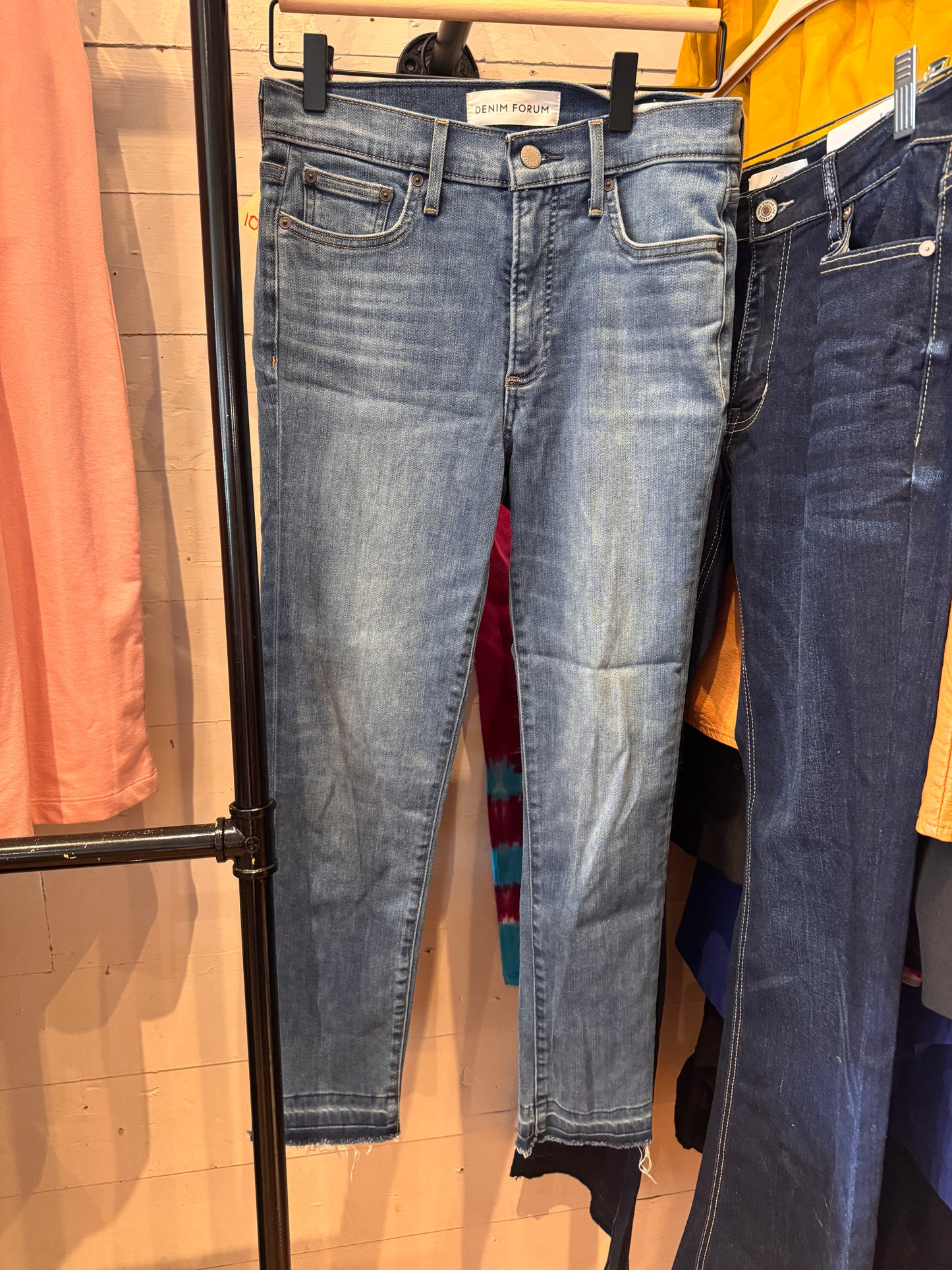 Denim Forum (Aritzia) Light Wash Jeans, Raw Hem