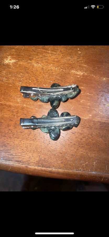 kombaba jasper metal hair clips