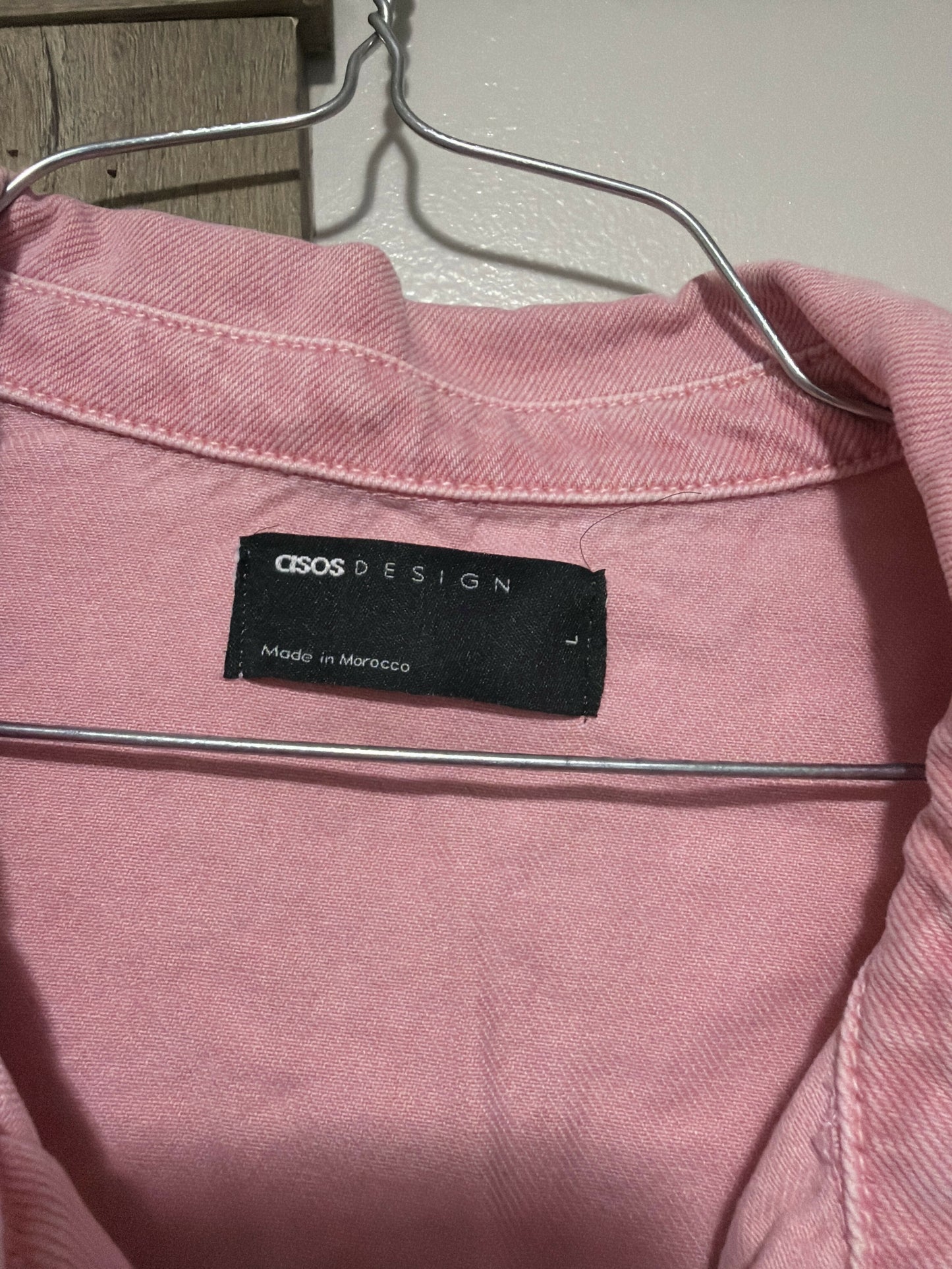 pink denim dress- size large