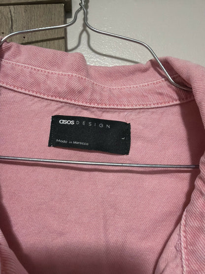 pink denim dress- size large