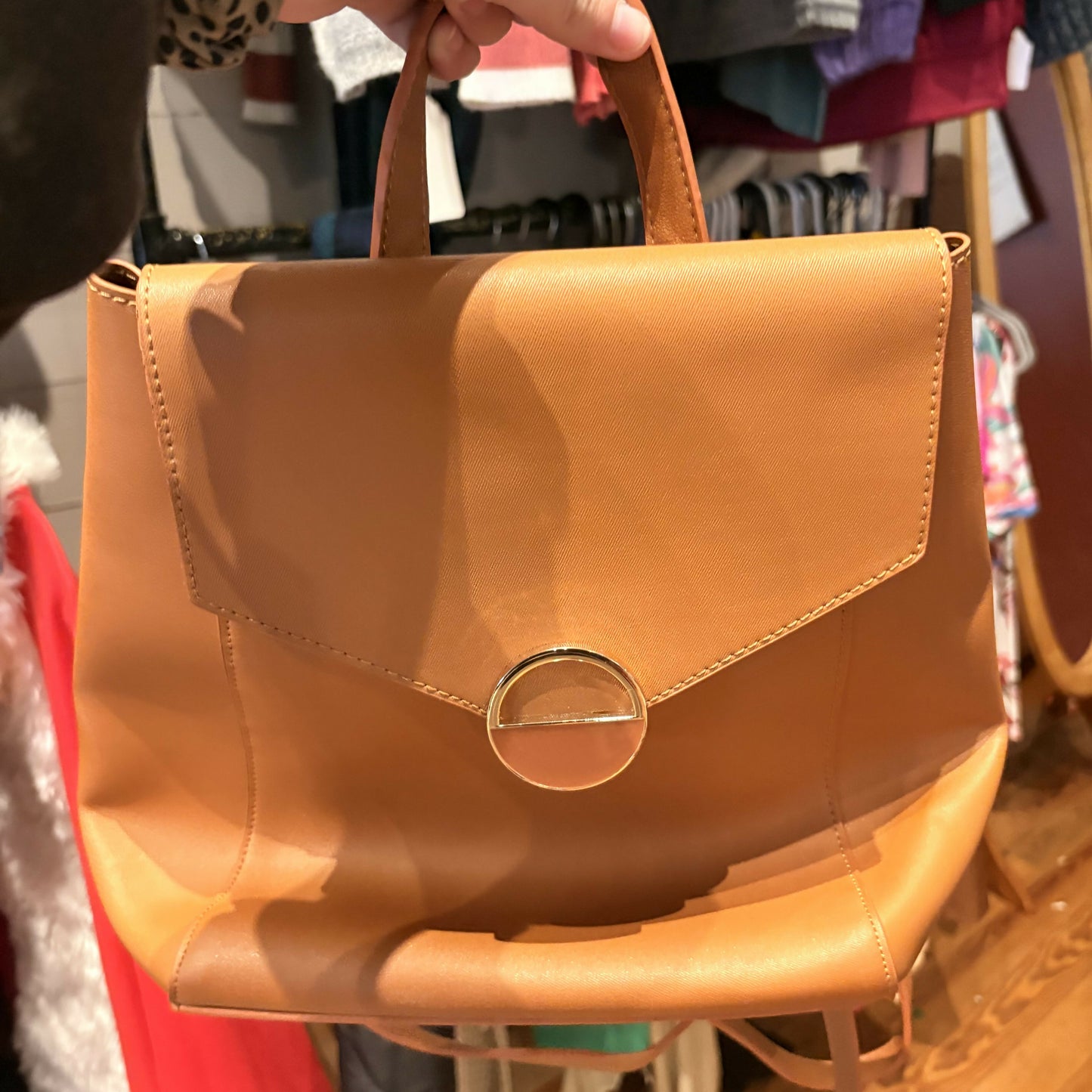 Faux Leather Backpack