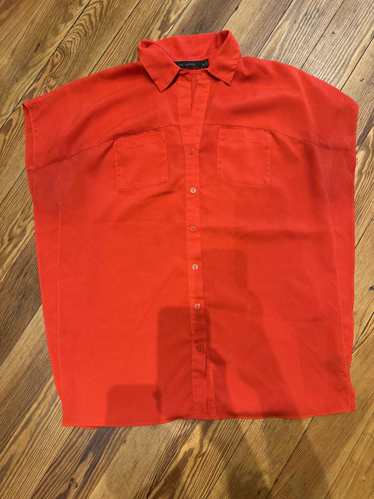 Red Short Sleeve Button Down