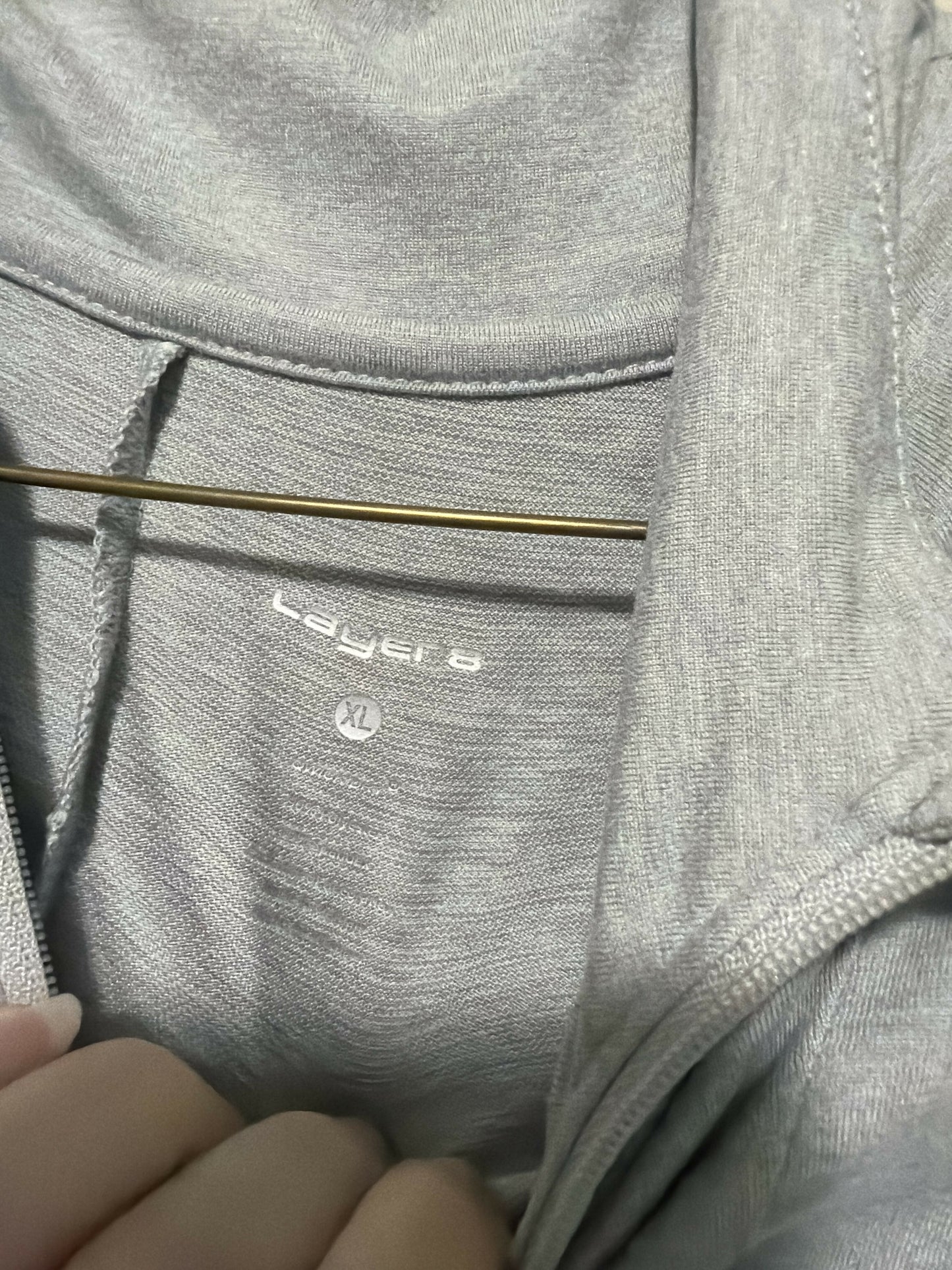 light grey quarter zip-size XL