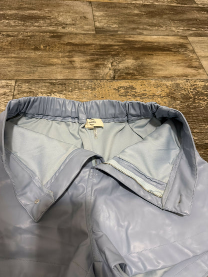 Blue leather shorts- size large
