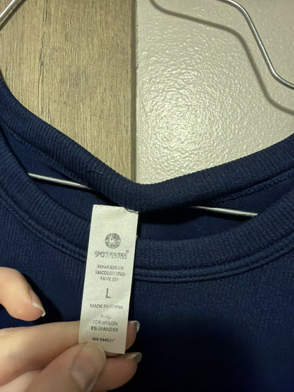 navy muscle top- size large